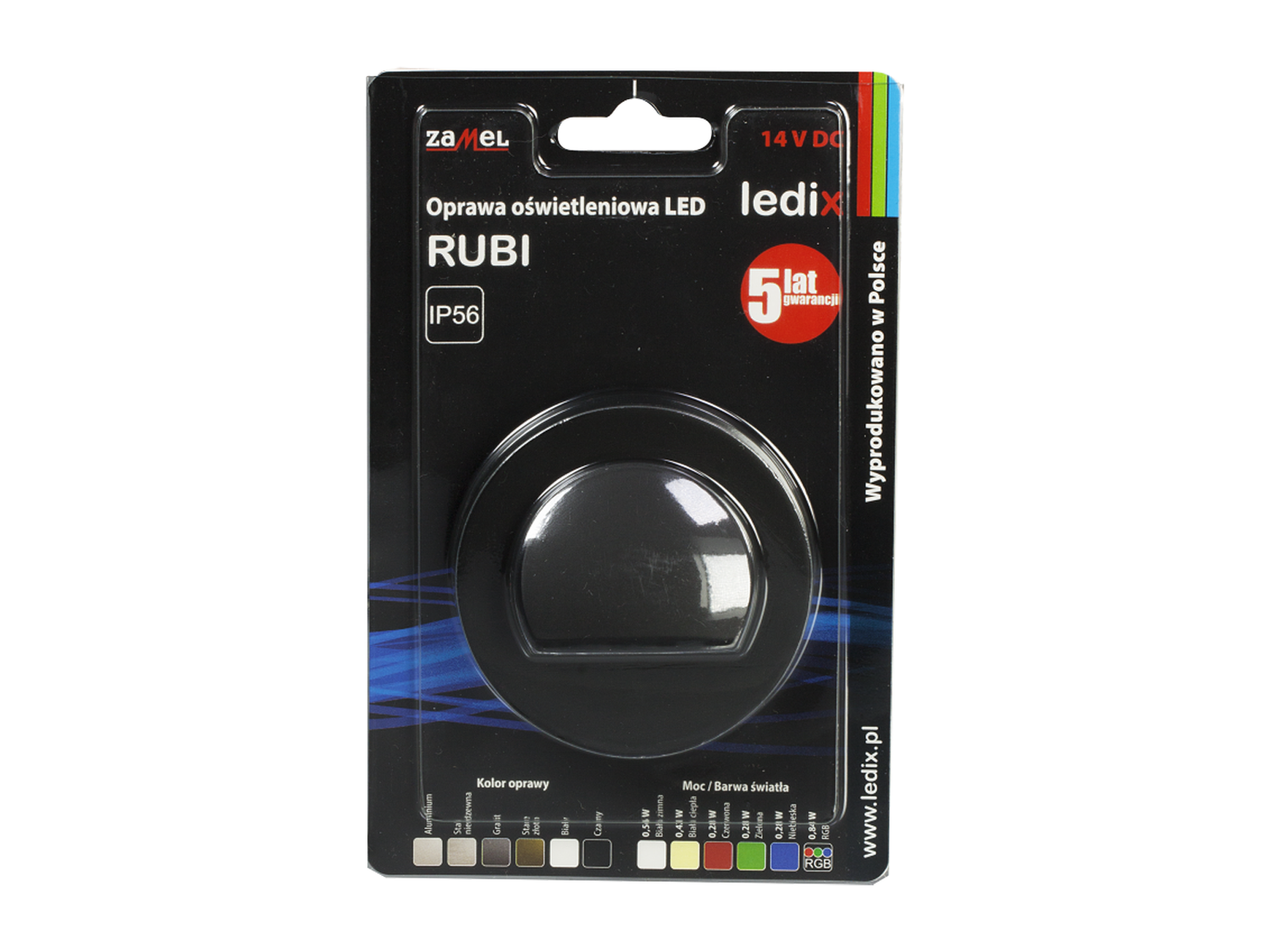 Svítidlo LED na omítku LEDIX RUBI 14V DC, černá, RGB, IP56