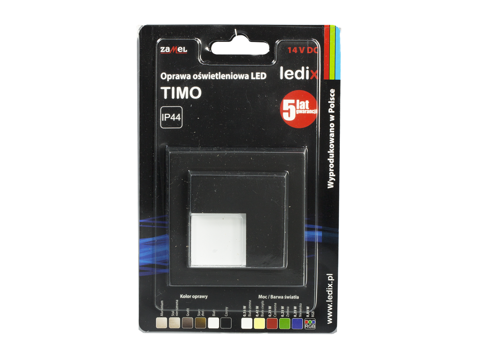 Svítidlo LED na omítku LEDIX TIMO 14V DC, černá, RGB, IP44