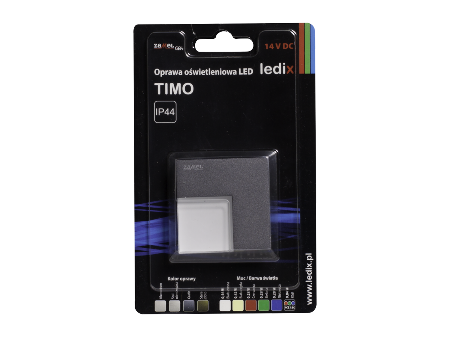 Svítidlo LED na omítku bez rámečku LEDIX TIMO 14V DC, grafit, RGB, IP44