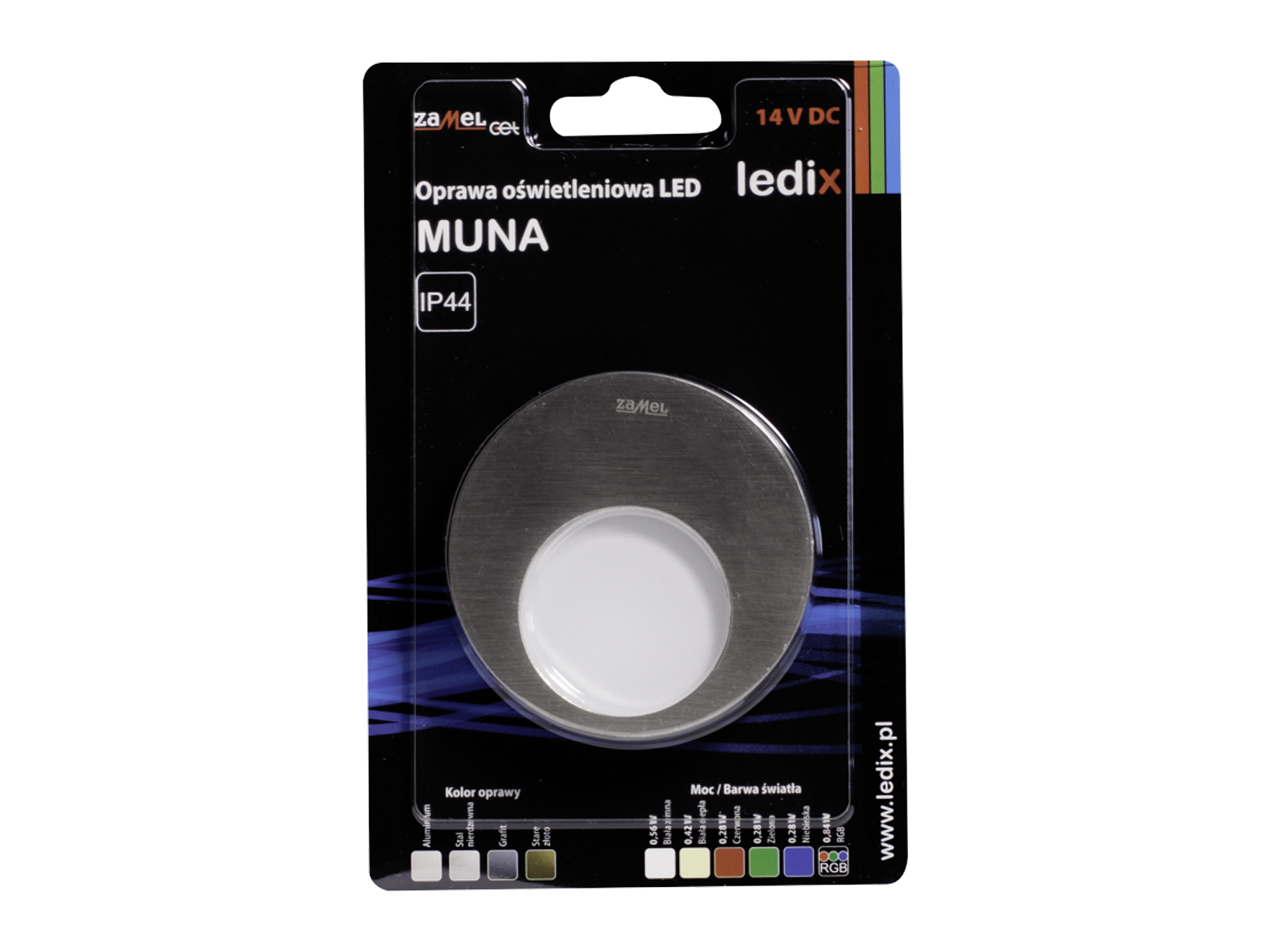 Svítidlo LED na omítku LEDIX MUNA 14V DC, kartáčovaná ocel, teplá bílá, IP44