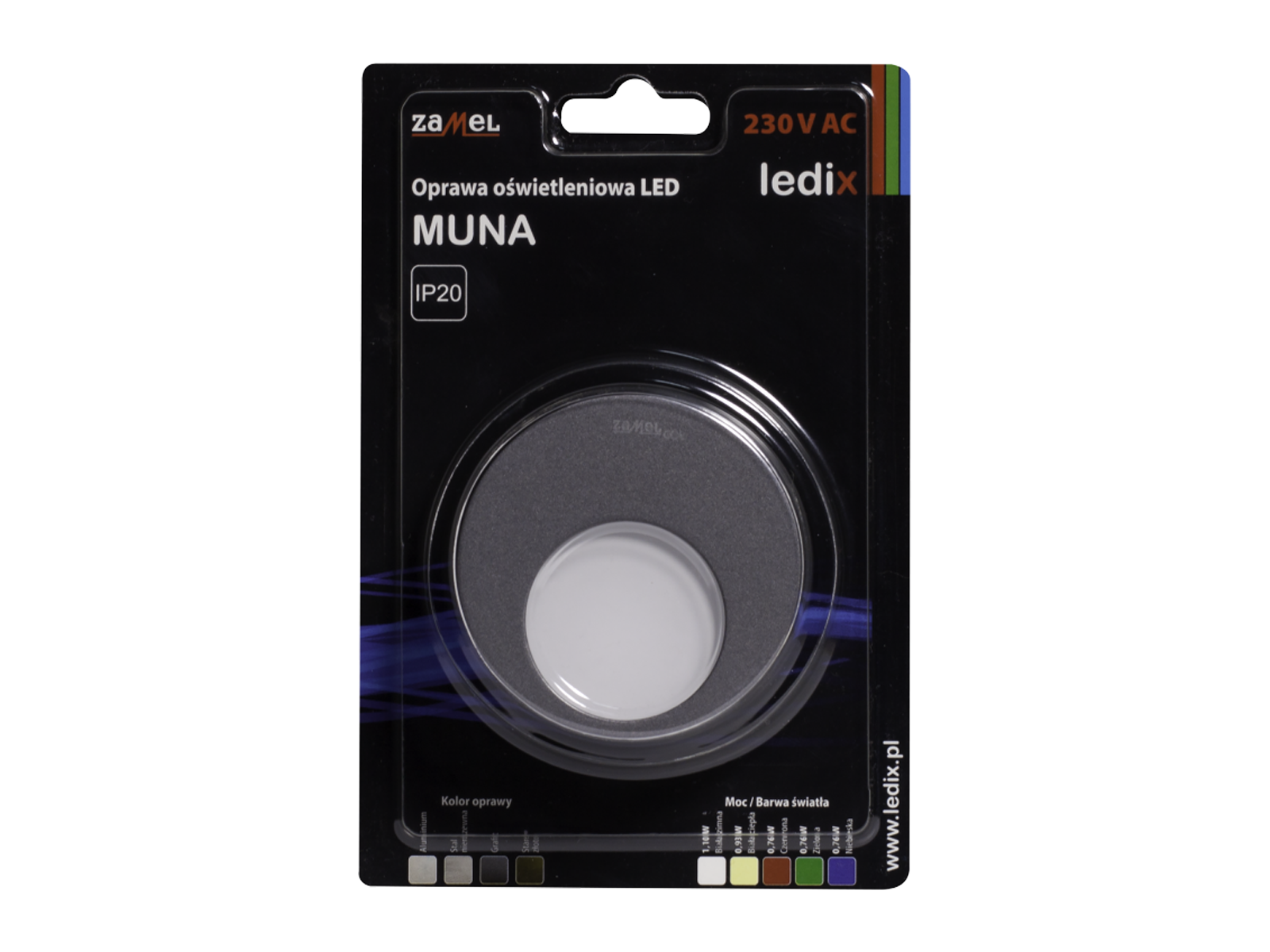 Svítidlo LED pod omítku LEDIX MUNA 230V AC, grafit, teplá bílá, IP20