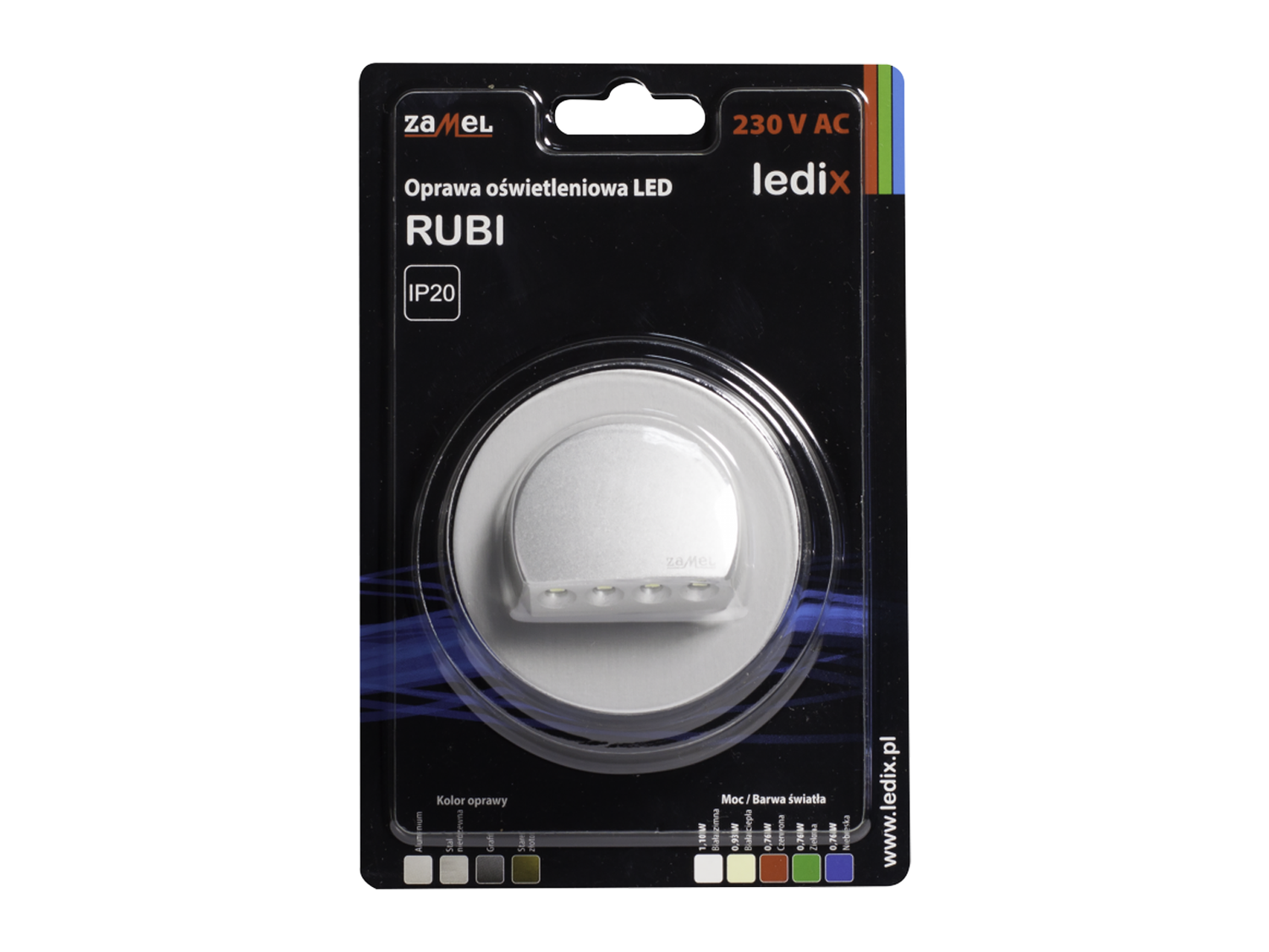 Svítidlo LED pod omítku LEDIX RUBI 230V AC, hliník, studená bílá, IP20