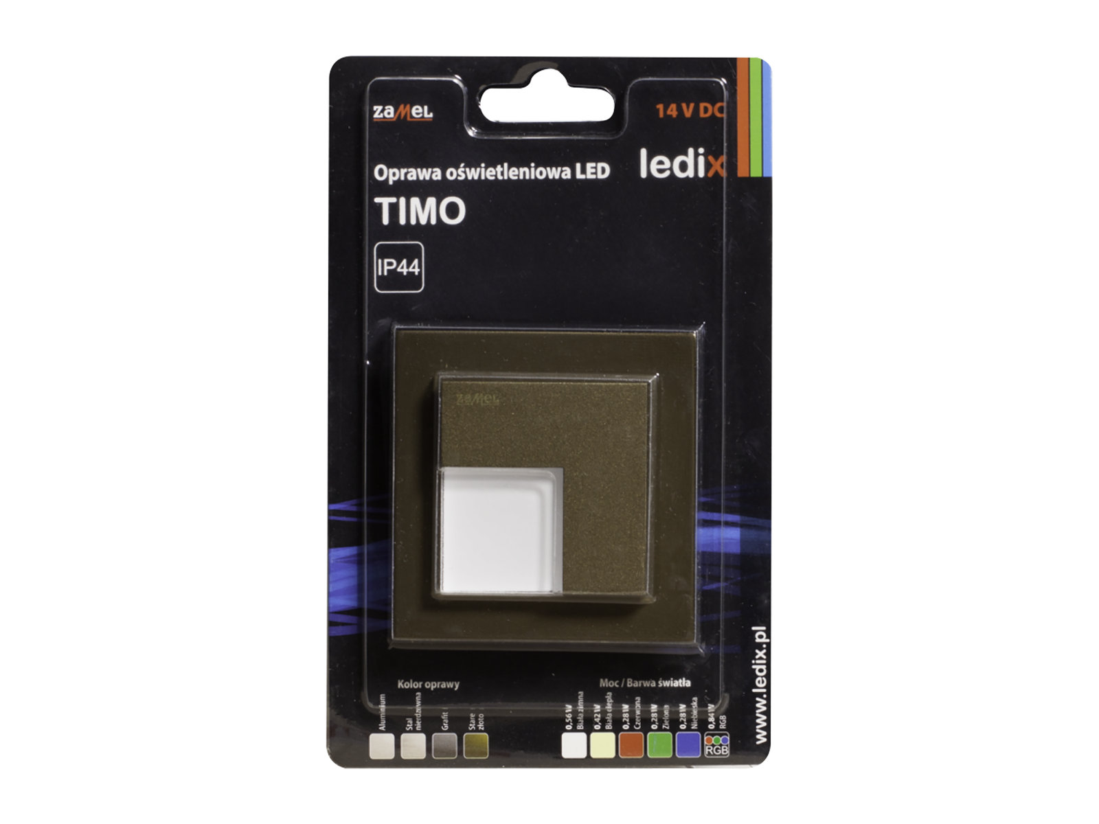 Svítidlo LED na omítku LEDIX TIMO 14V DC, zlatá patina, RGB, IP44