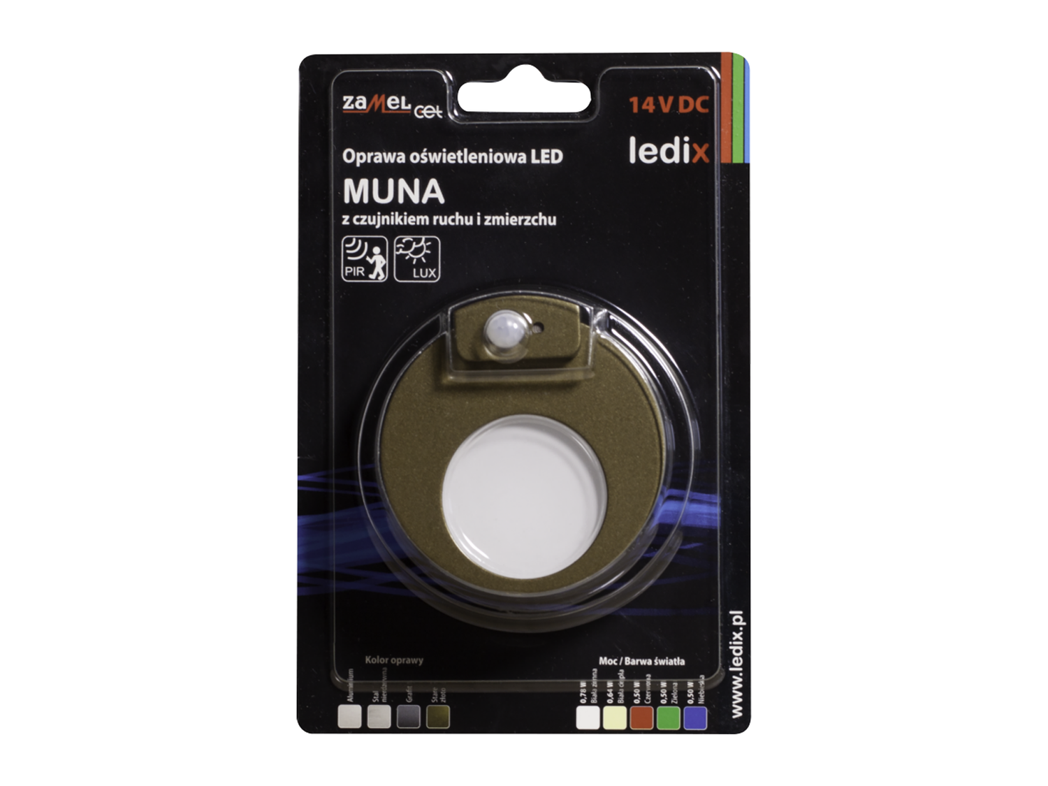 Svítidlo LED se senzorem pod omítku LEDIX MUNA 14V DC, zlatá patina, neutrální bílá, IP20