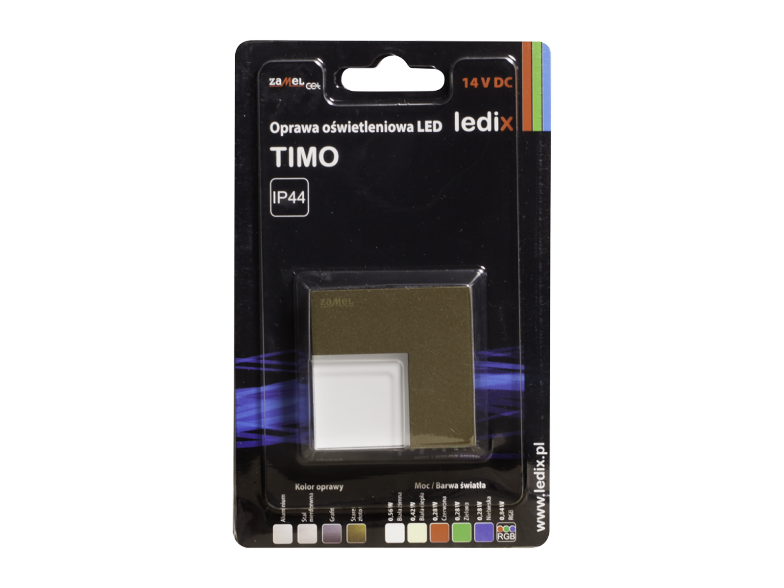 Svítidlo LED na omítku bez rámečku LEDIX TIMO 14V DC, zlatá patina, RGB, IP44