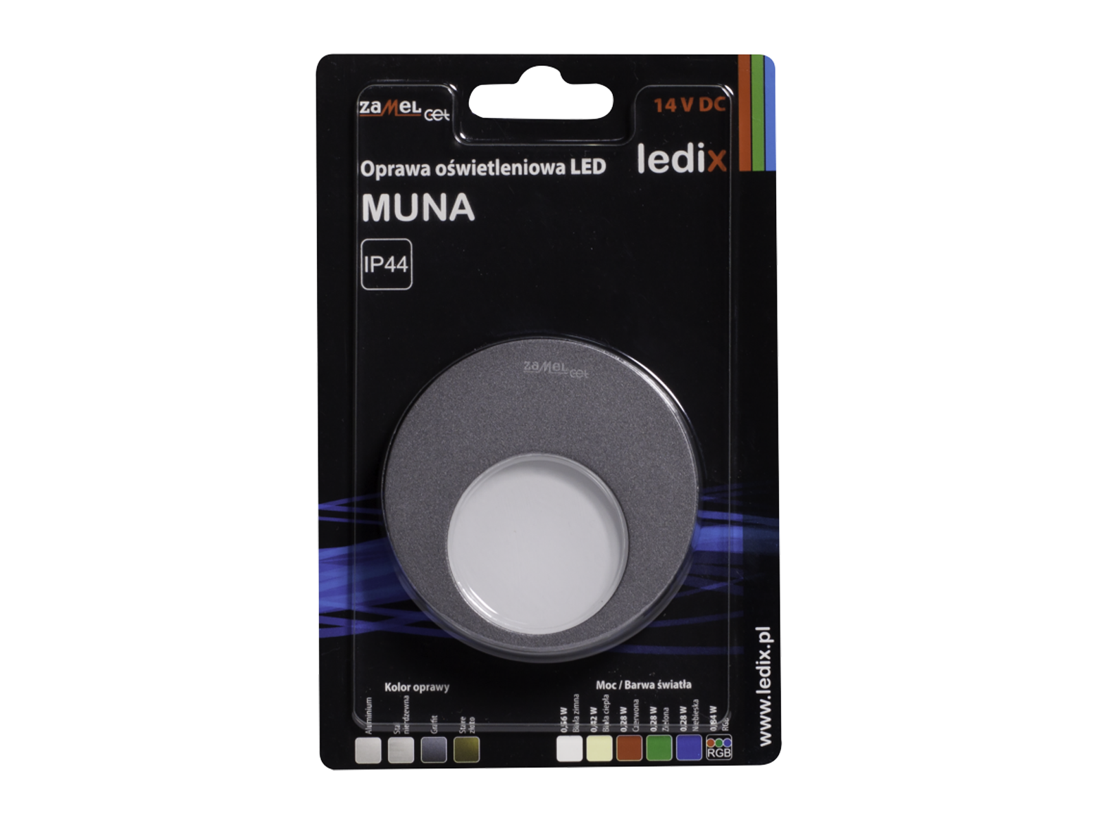 Svítidlo LED na omítku LEDIX MUNA 14V DC, grafit, neutrální bílá, IP44