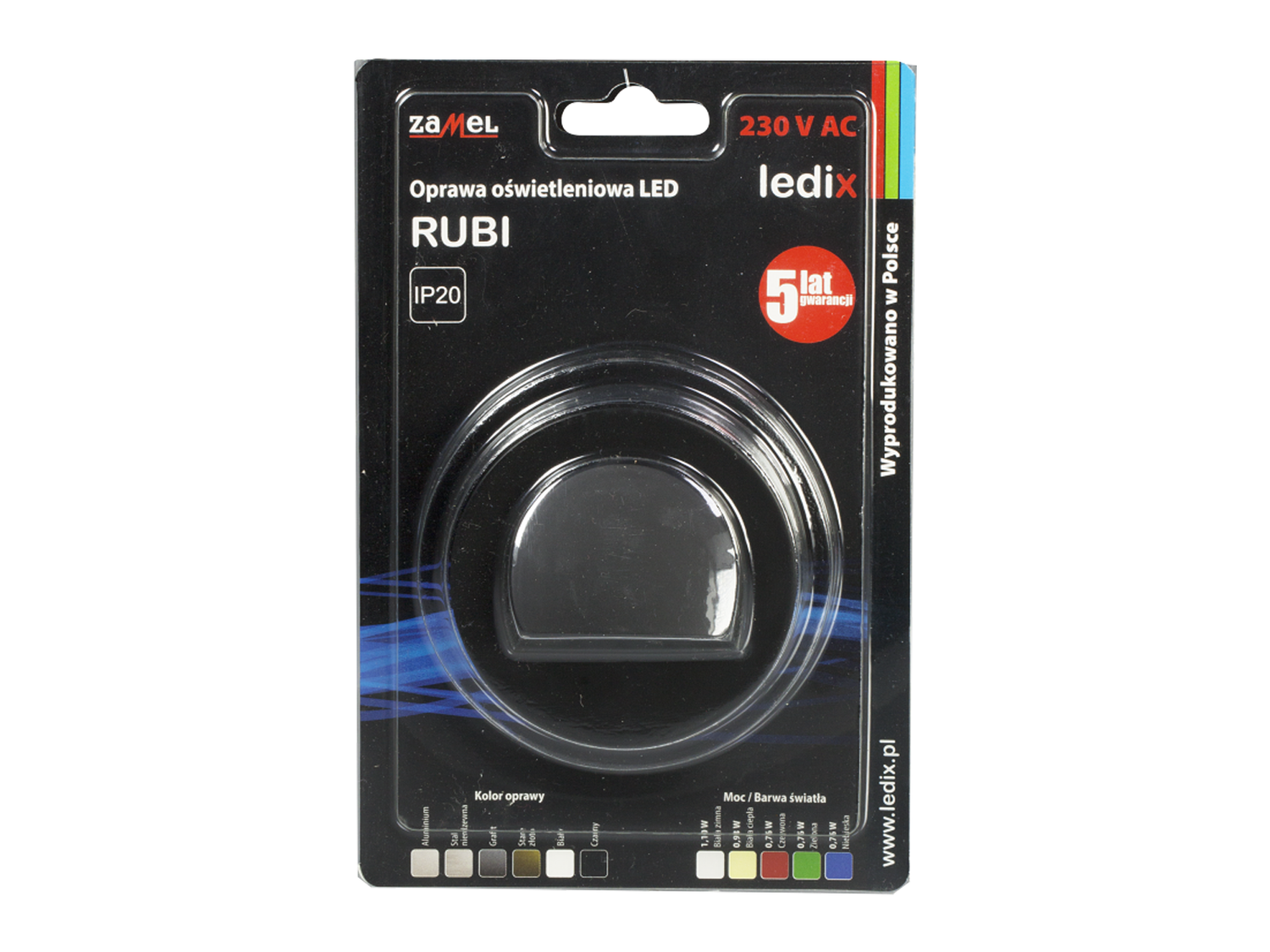 Svítidlo LED pod omítku LEDIX RUBI 230V AC, černé, studená bílá, IP20