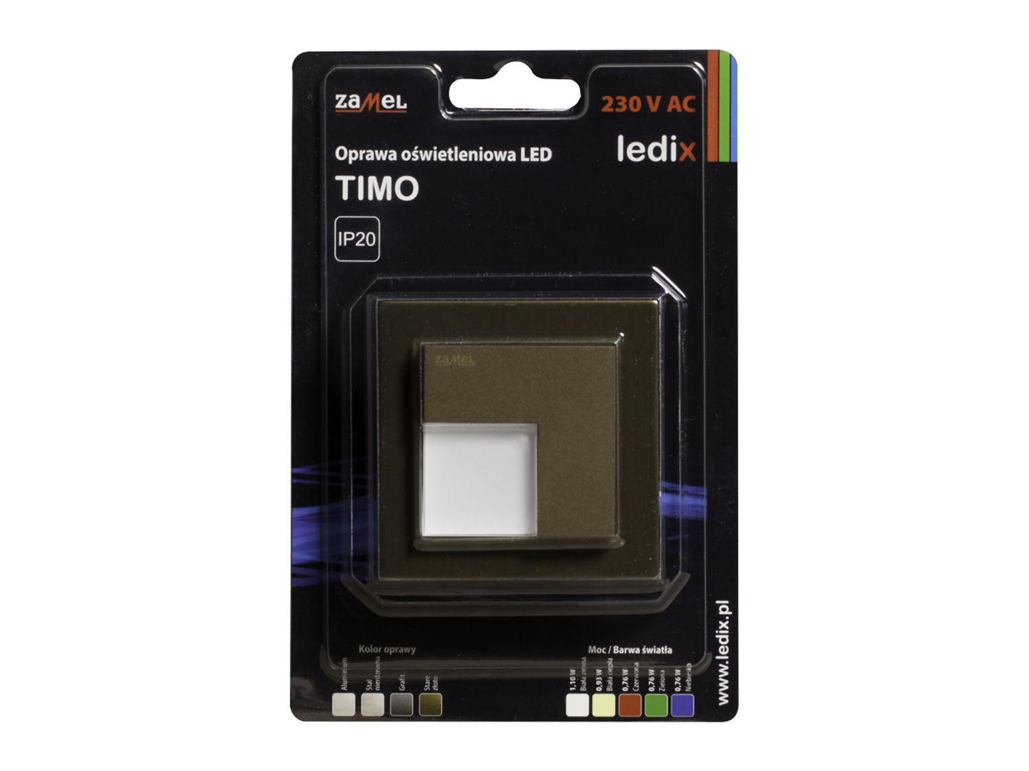Svítidlo LED do krabice LEDIX TIMO 230V AC, zlatá patina, studená bílá, IP20