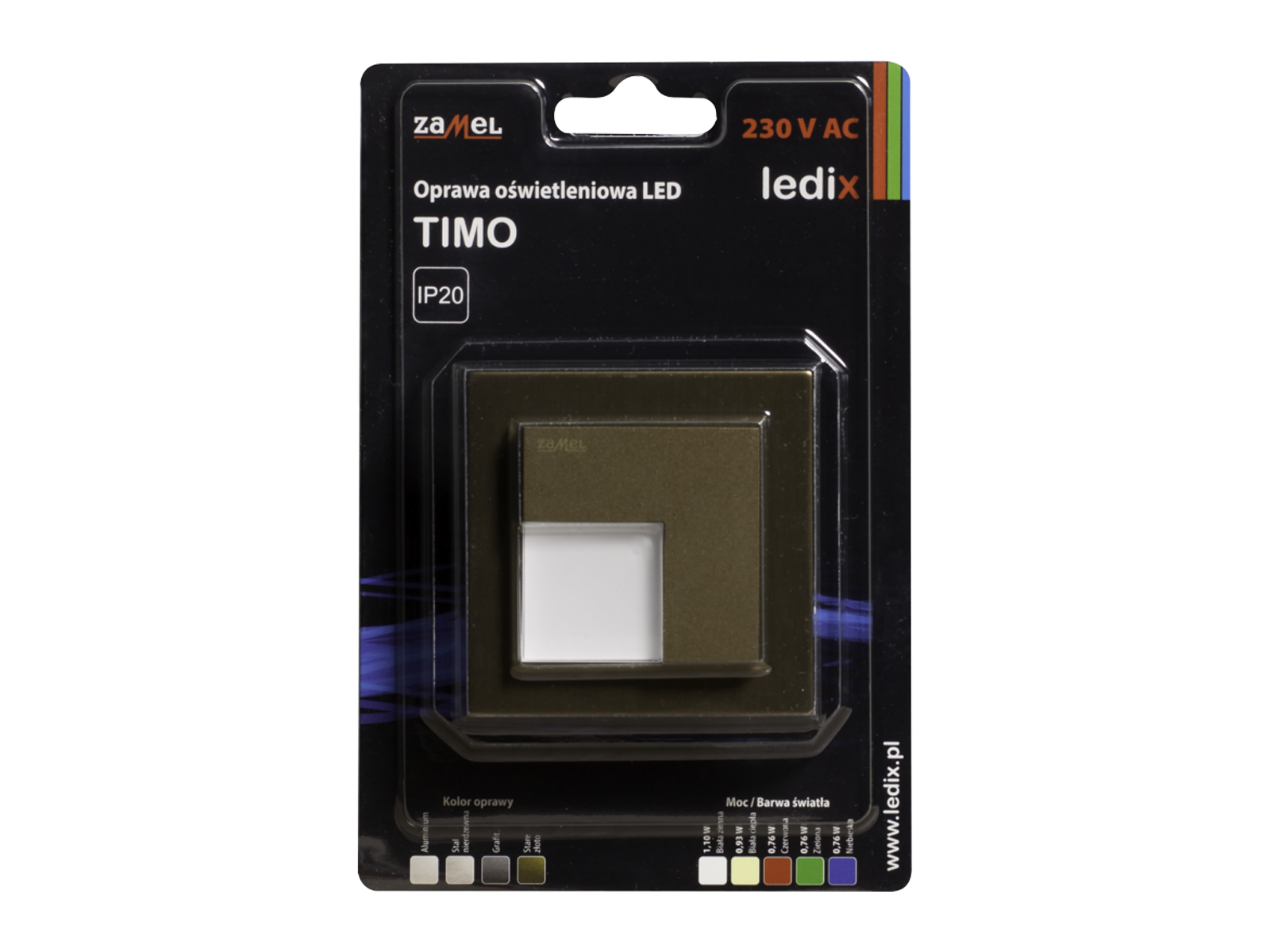 Svítidlo LED do krabice LEDIX TIMO 230V AC, zlatá patina, studená bílá, IP20