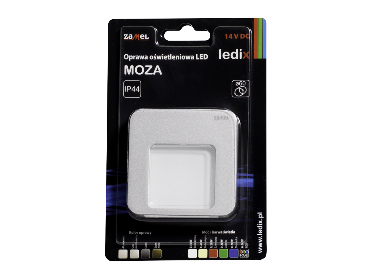 Svítidlo LED na omítku LEDIX MOZA 14V DC, hliník, RGB diody, IP44