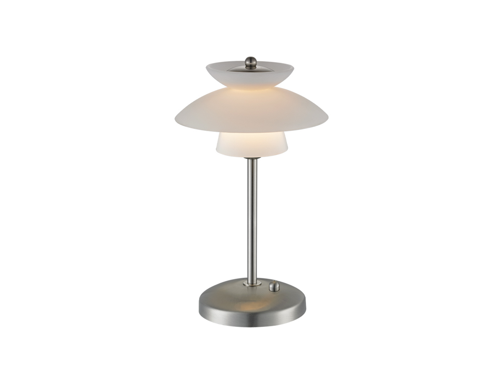 Stolní lampa Dallas opal/ocel, 30cm