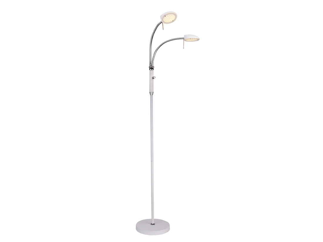 Stojací LED lampa Vegas 2L, bílá/chrom, 2x7W, 140cm