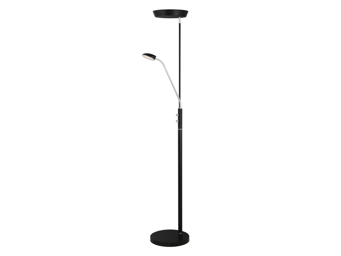 Stojací LED lampa Vegas combi, černá/chrom, 20+5W, 180cm