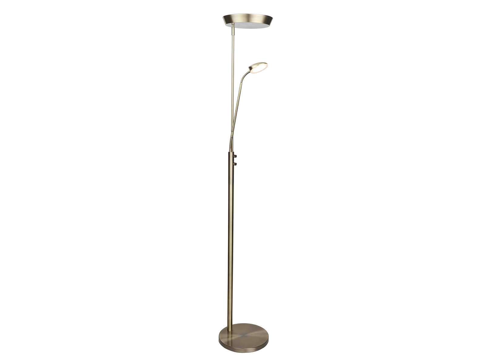 Stojací LED lampa Vegas combi, zlatá, 20+5W, 180cm