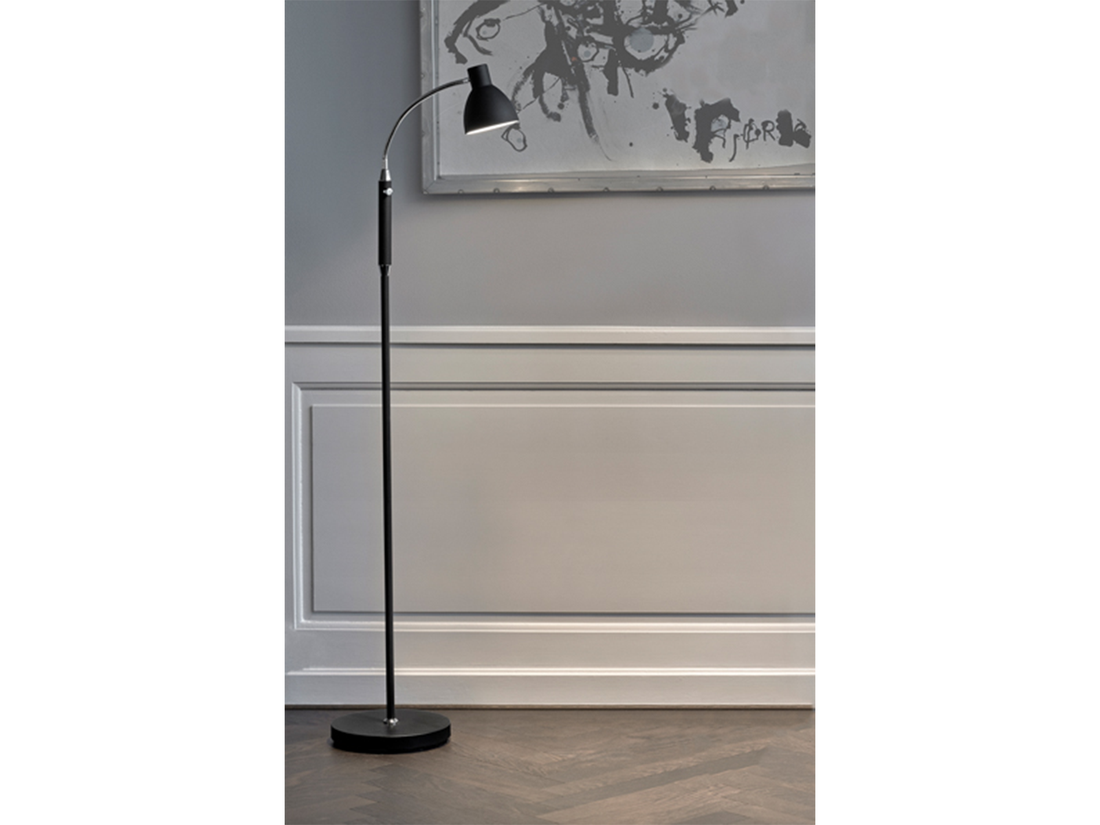 Stojací lampa Hudson, černá/chrom, 120cm