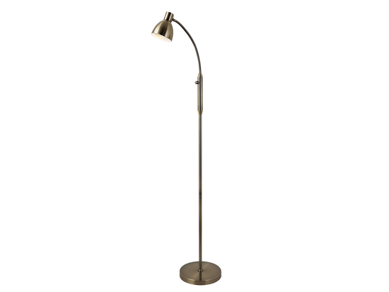 Stojací lampa Hudson, starožitná mosaz, 120cm