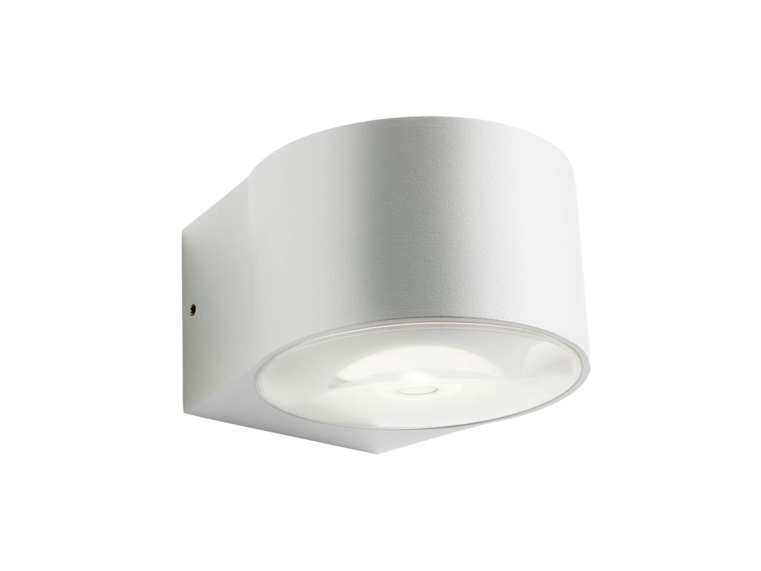 Nástěnné LED svítidlo Log matně bílé, 6W, 3000K, ø10,7cm
