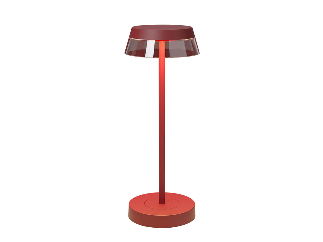 Stolní LED lampa Iluna rubínově červená, 2,5W, 2700/3000K, 32cm