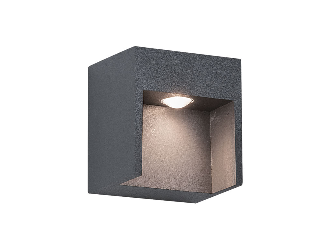 Nástěnné LED svítidlo grafit, 3W, 3000K, 8cm