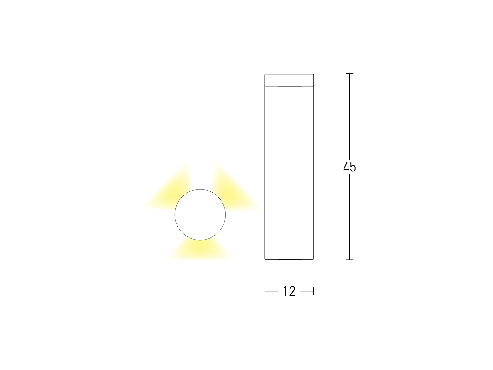 Sloupkové LED svítidlo grafit, 3x5W, 3000K, 45cm