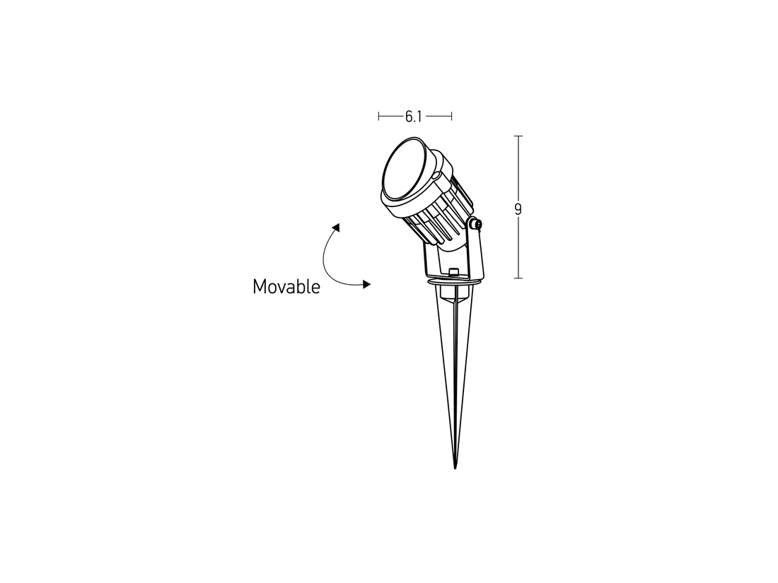 Zahradní bodové LED svítidlo se zápichem grafit, 5W, 3000K, 9cm