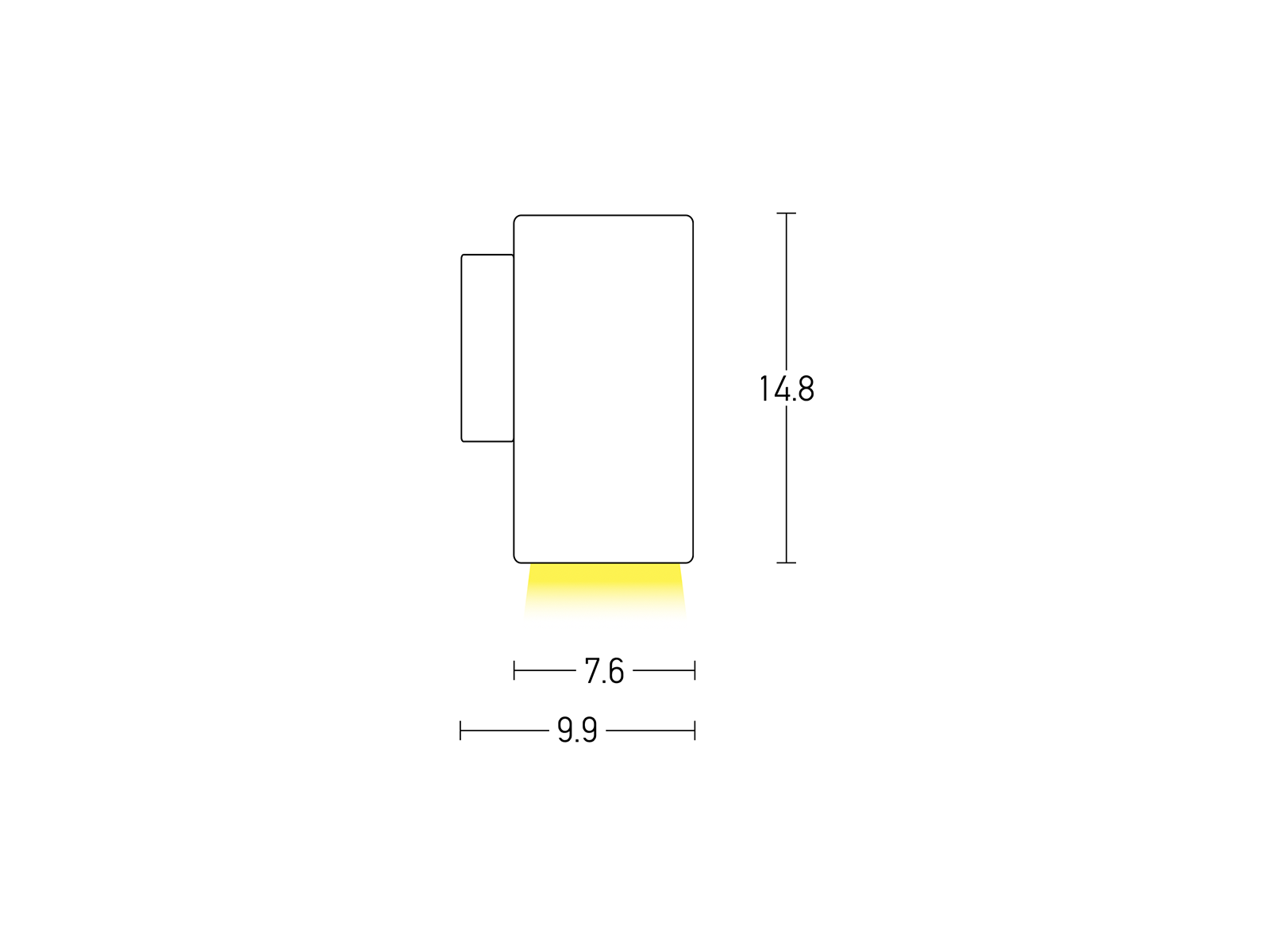 Nástěnné svítidlo bílé, 1xGU10, 14,8cm