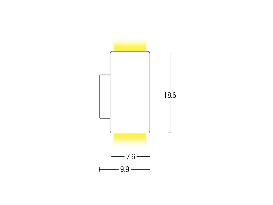 Nástěnné svítidlo bílé, 2xGU10, 18,6cm