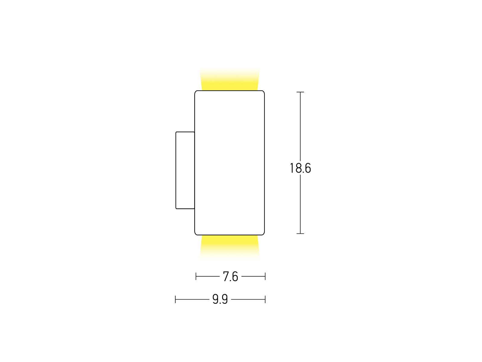 Nástěnné svítidlo bílé, 2xGU10, 18,6cm