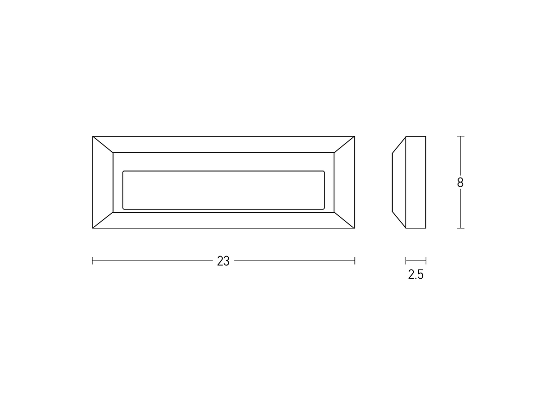 Nástěnné LED svítidlo grafit, 3W, 3000K, 23cm