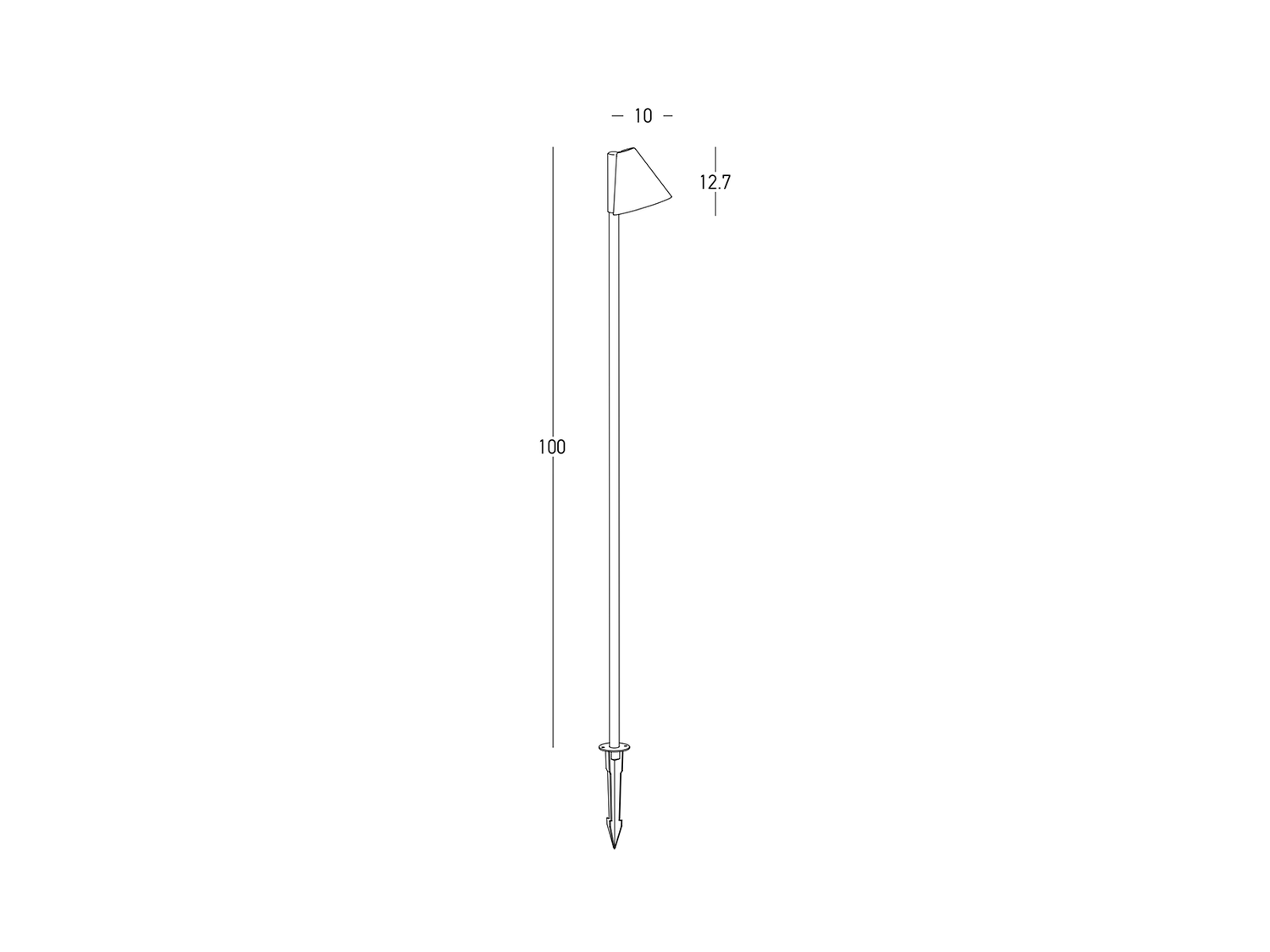 Zahradní bodové svítidlo s hrotem grafit, 1xGU10, 100cm