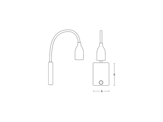 Nástěnné LED svítidlo matně černé, 3W, 3000K, 20cm