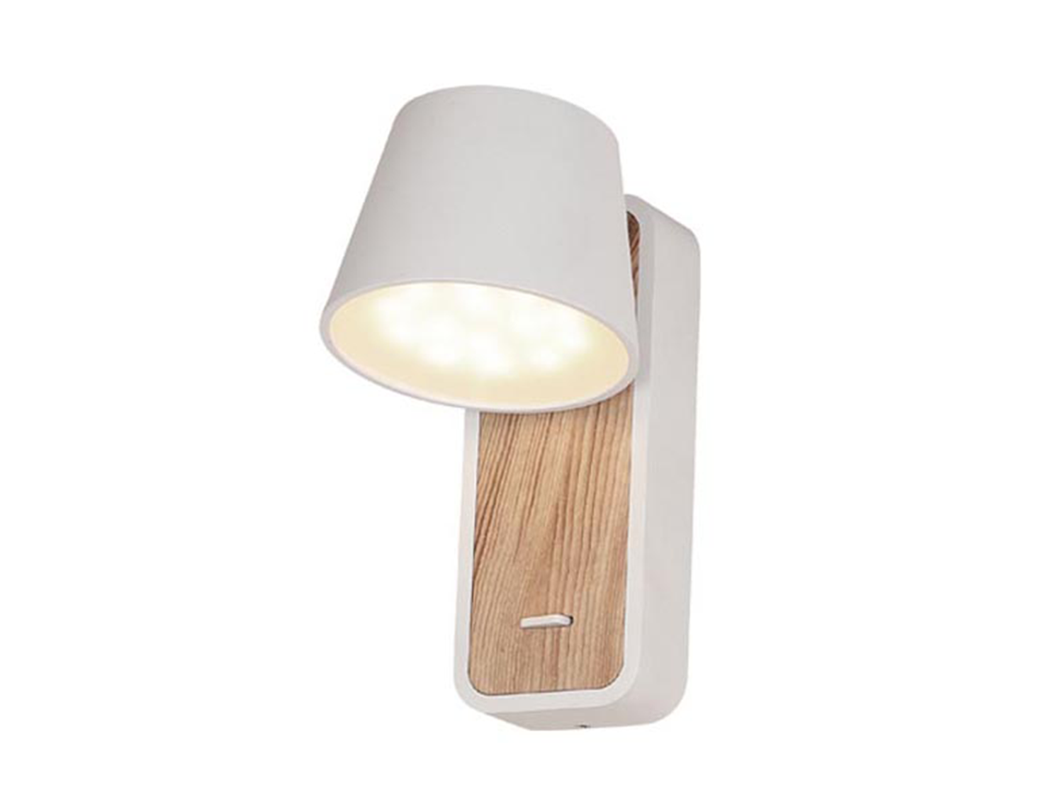 Nástěnné LED svítidlo bílé/přírodní dřevo, 7W, 3000K, 16,2cm