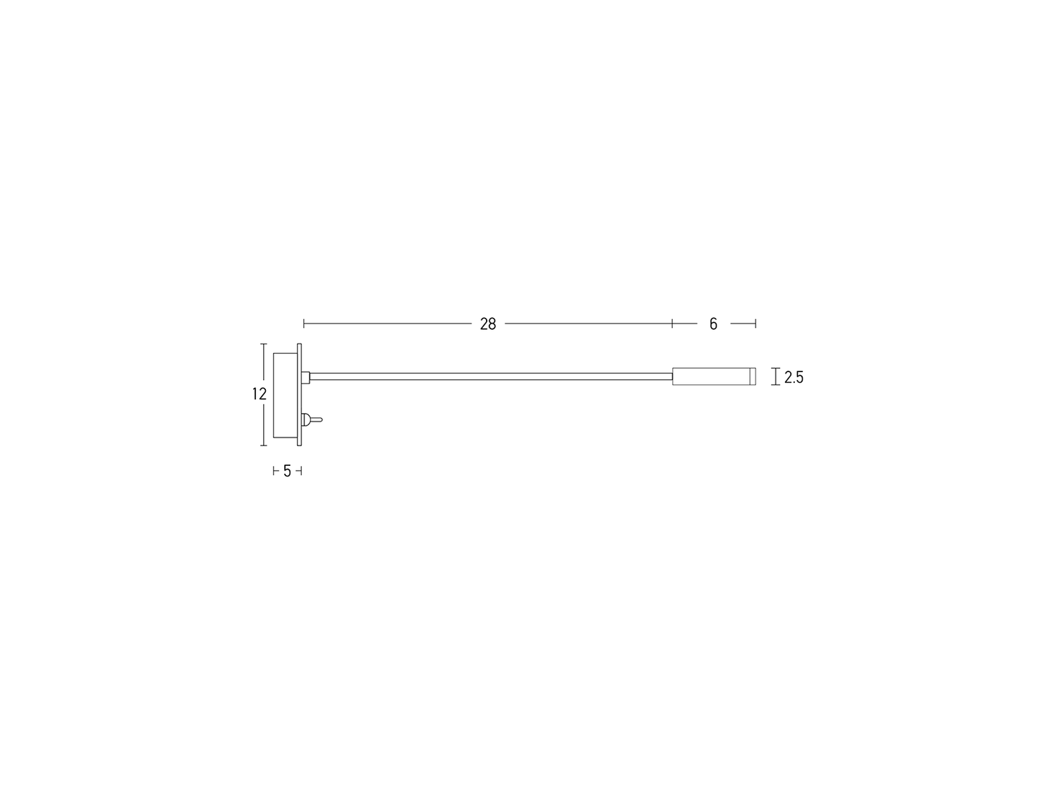 Nástěnné LED svítidlo černé, 3W, 3000K, 34cm