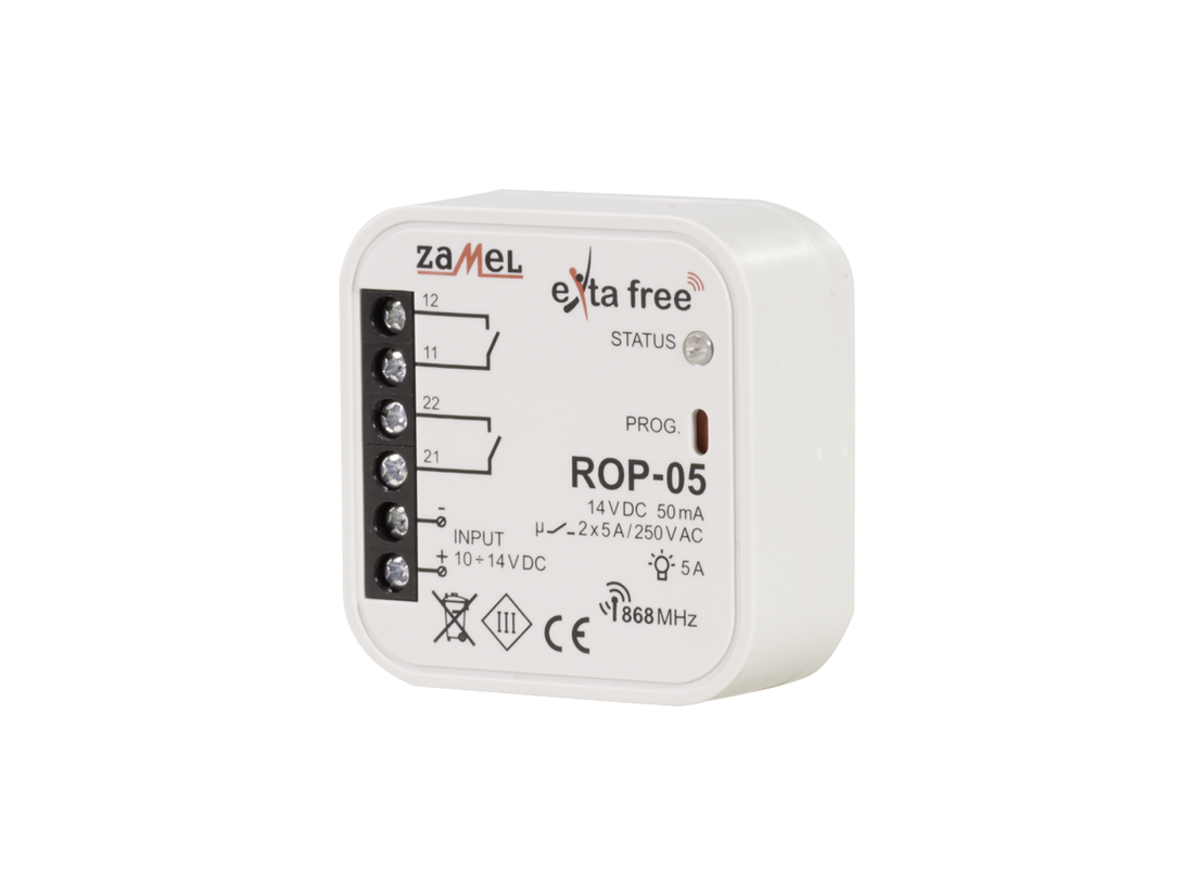 Rádiový přijímač ROP-05 2-kanálový do krabice