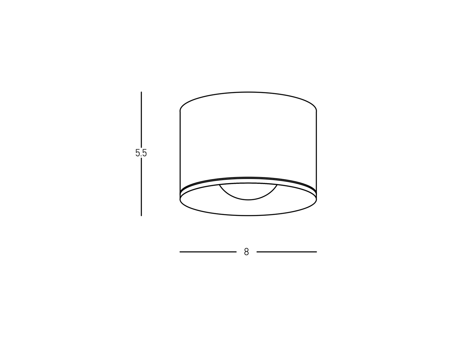 Stropní LED svítidlo černé, 12W, 3000K, ø8cm
