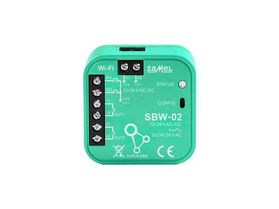 Wi-Fi ovladač brány Supla SBW-02 dvoukanálové