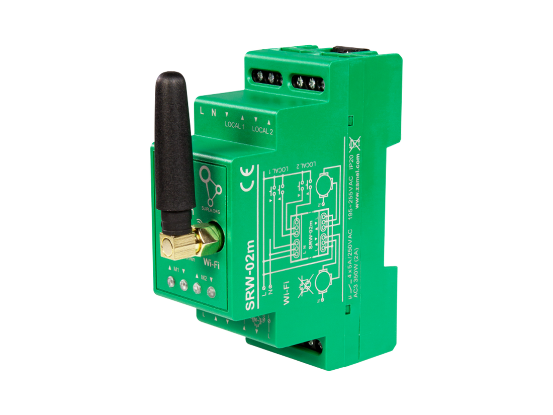 Wi-Fi ovládač rolet Supla SRW-02M 2-modulový
