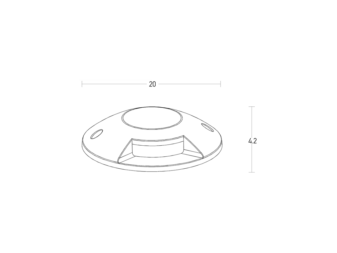 Pochozí LED svítidlo šedé, 6W, 3000K, ø20cm