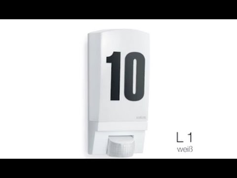 Venkovní nástěnné svítidlo se senzorem a domovním číslem L 1 bílé